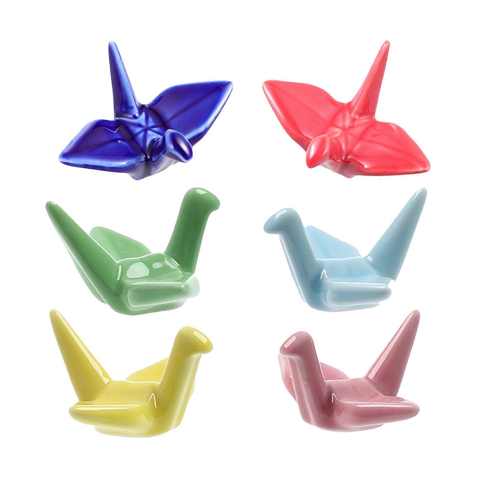 Paper Crane Chopsticks Support for Home Use 42Pcs Assorted Color Ceramic