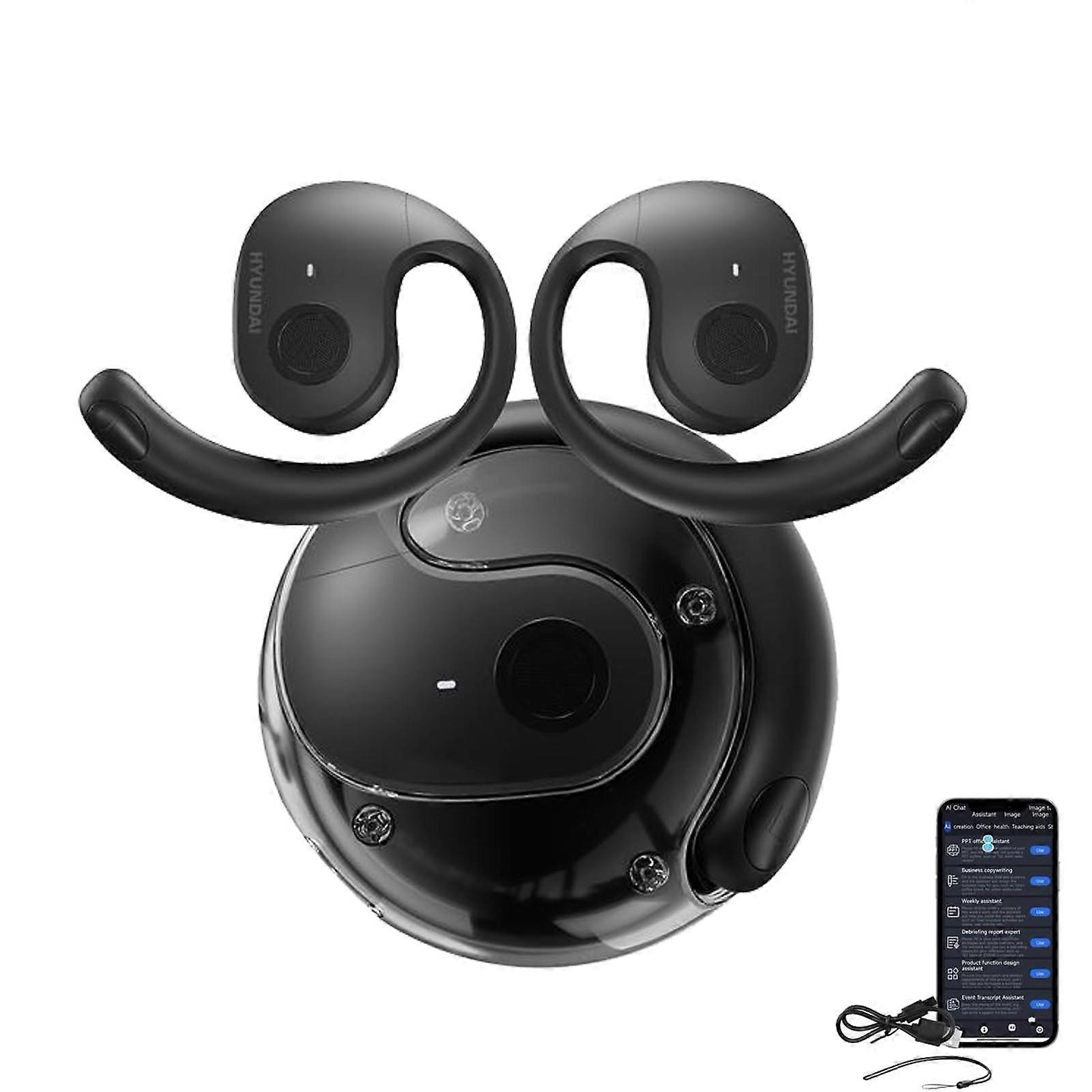 Language Translator Earbuds with RealTime AI Translation, Bluetooth Wireless, 114 Languages, Black