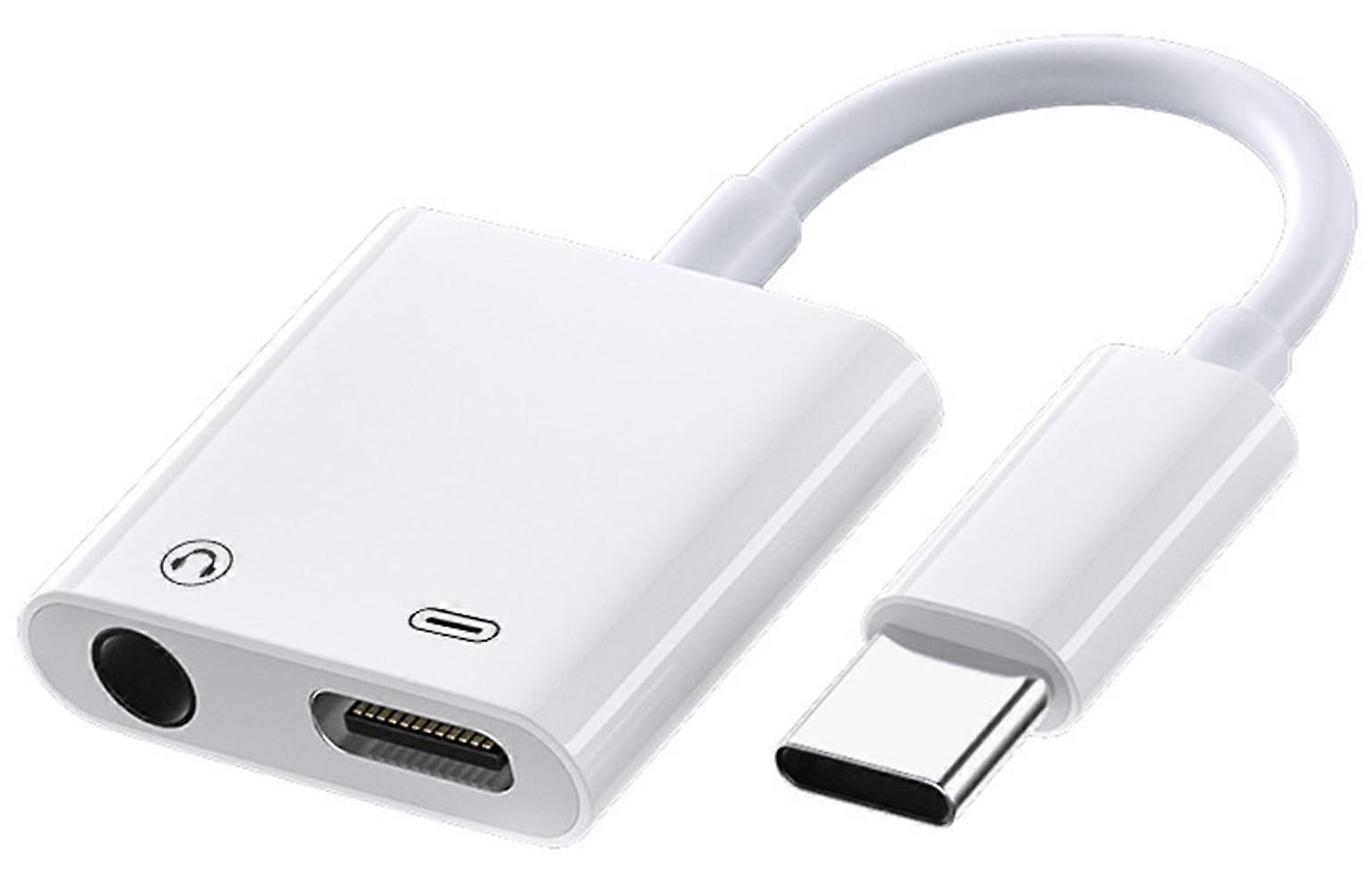 USB C to 3.5mm Audio Headphone and Charge Adapter 2In1 Fast Charging USB C Dongle for Most USBC Devices