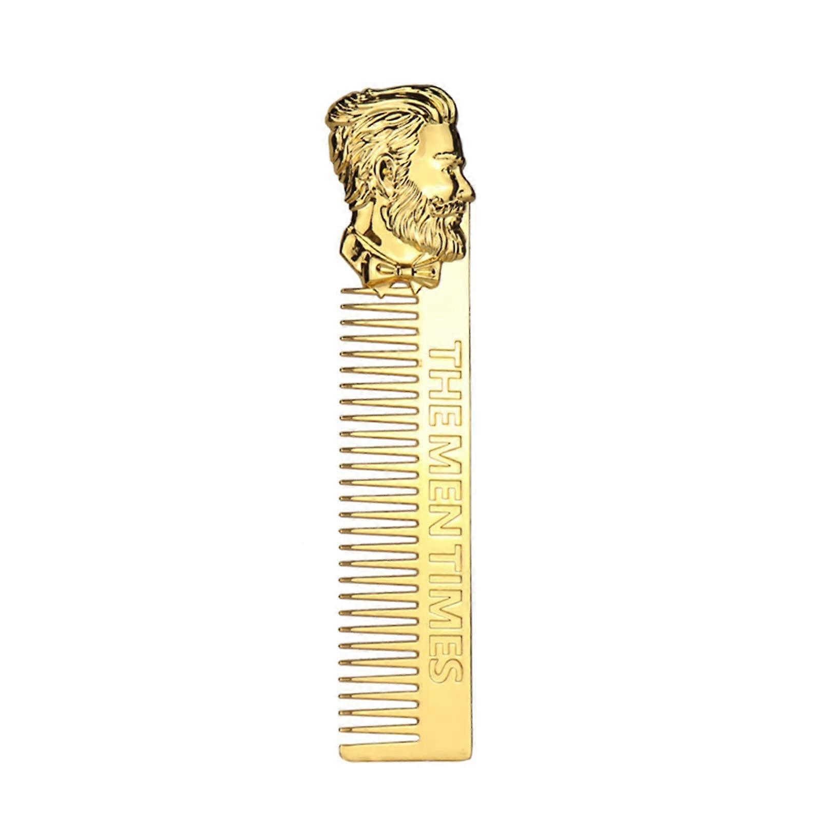 Beard and Mustache Comb Set for Men, Zinc Alloy Fine Tooth Shaping and Styling, 14.7cm, 3 Pcs