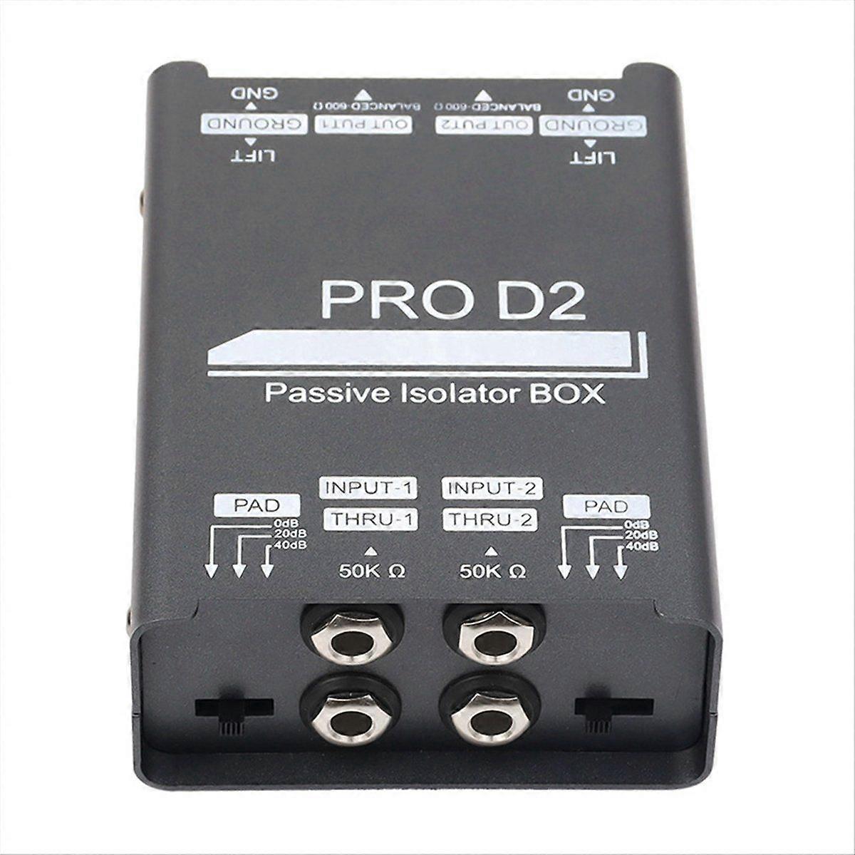 Neu PRO D2 Dual-Channel 6.5 XLR Mixer Audio Isolator Strom Klang Rauschen Mikrofon Common Ground F