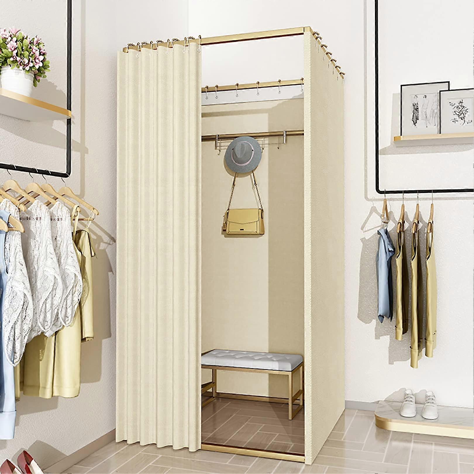 Portable Changing Room with Privacy Curtain, Large Space Divider for Store, Mall, Office, 16 Colors, 3 Sizes