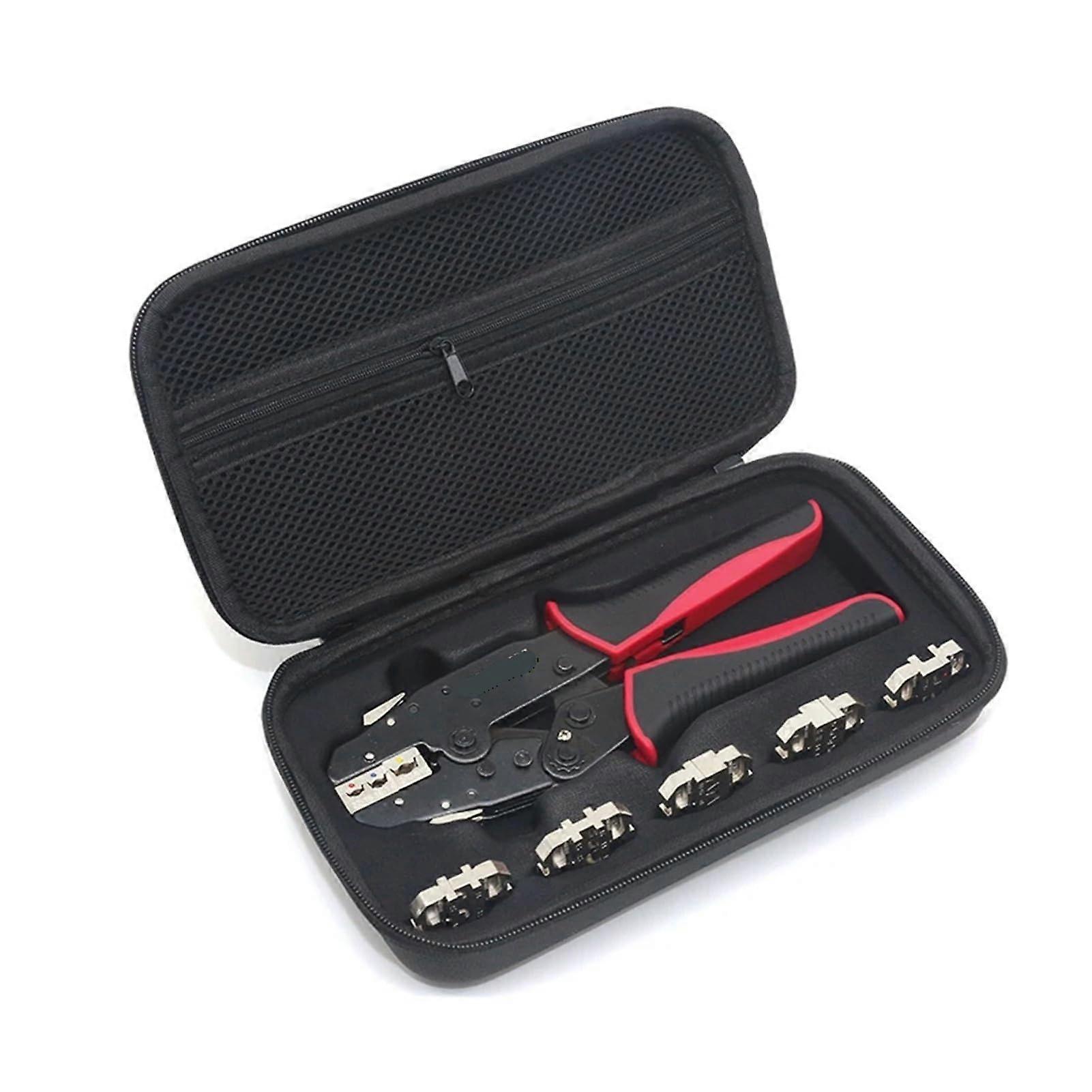Wire Crimping Tool Kit with 6 Interchangeable Jaws, AllinOne Wire Stripper and Crimper