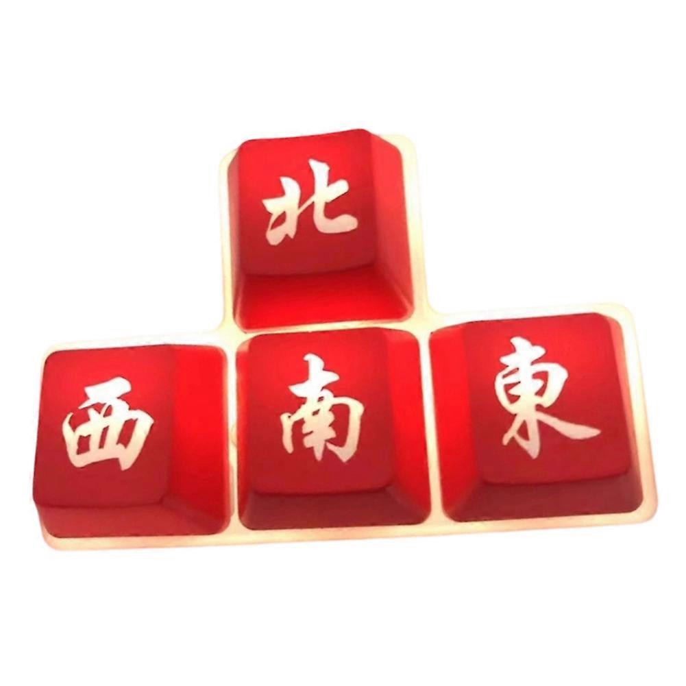 Mahjong Key Caps Direction Keys Translucent Keycap Set, ABS Chinese Culture Artisan Keycaps,Backlit Compatible