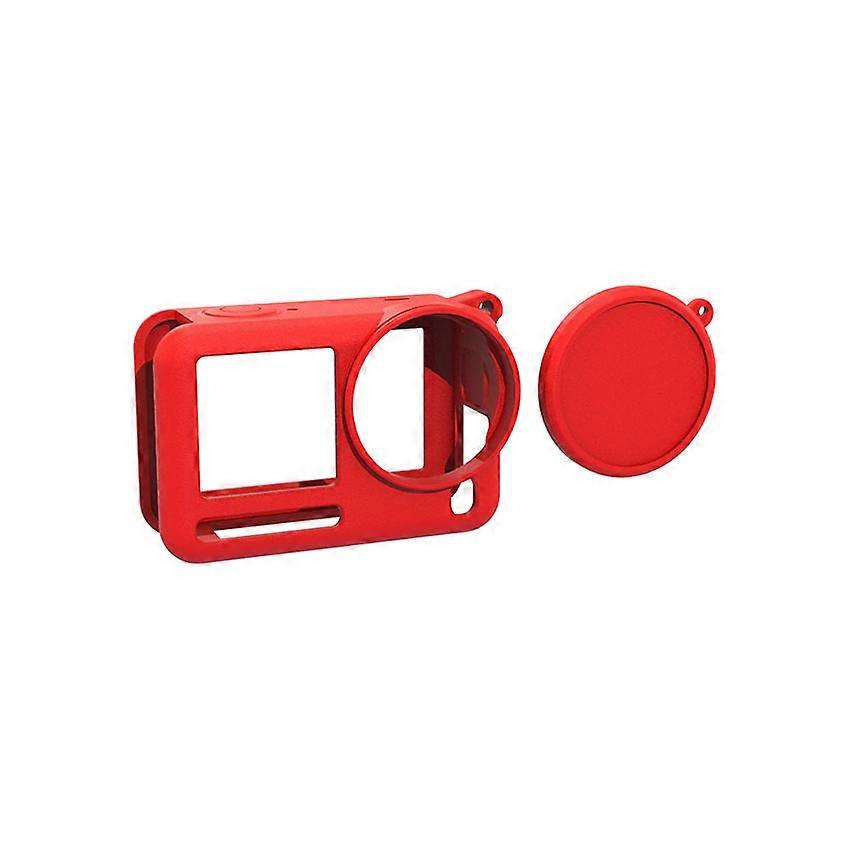 Silicone Protective Cover Case for DJI Action 6 Action Camera - Shockproof and Scratch-Resistant Accessory Red
