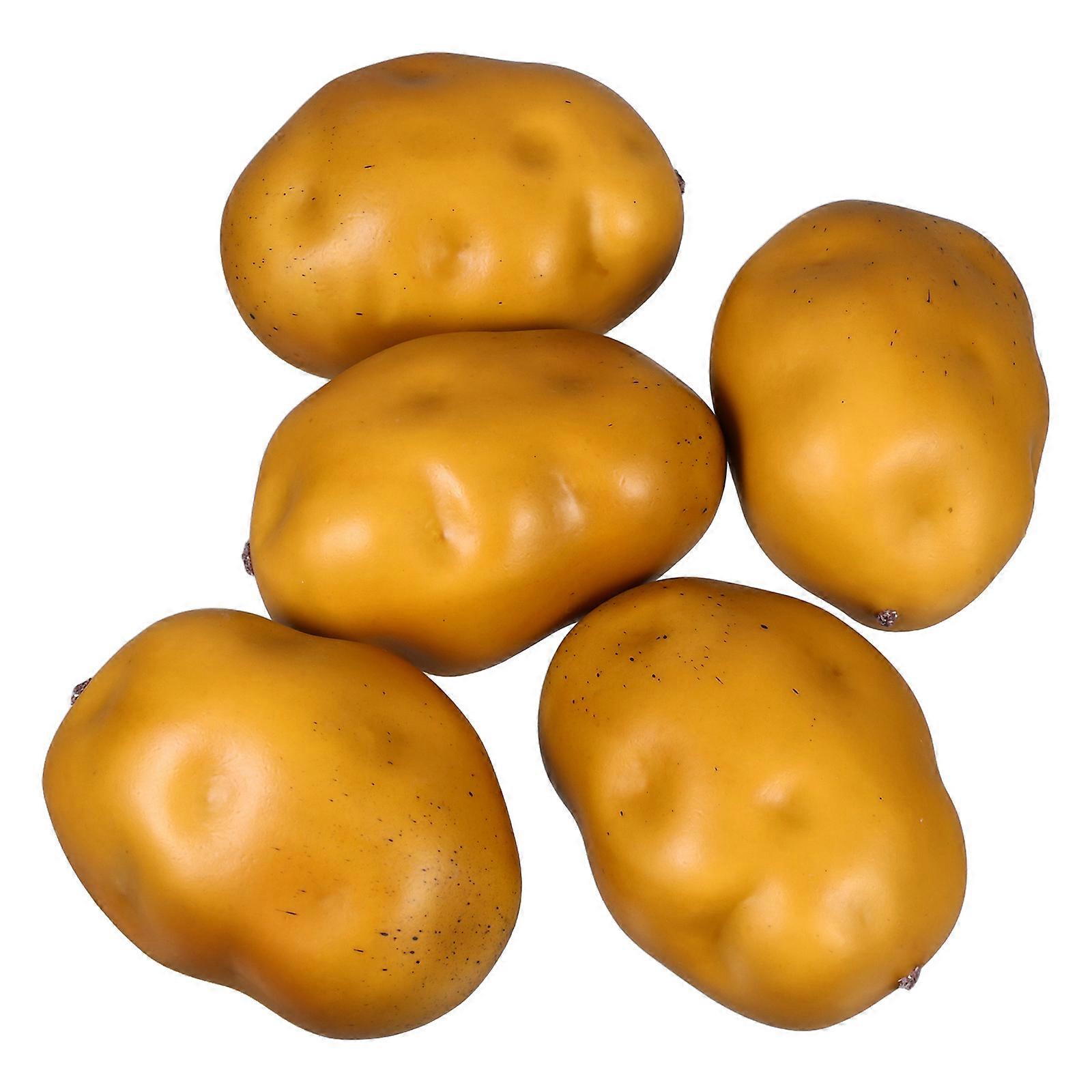 Artificial Potato Foam Potatoes Models for Decoration 5Pcs Light Brown