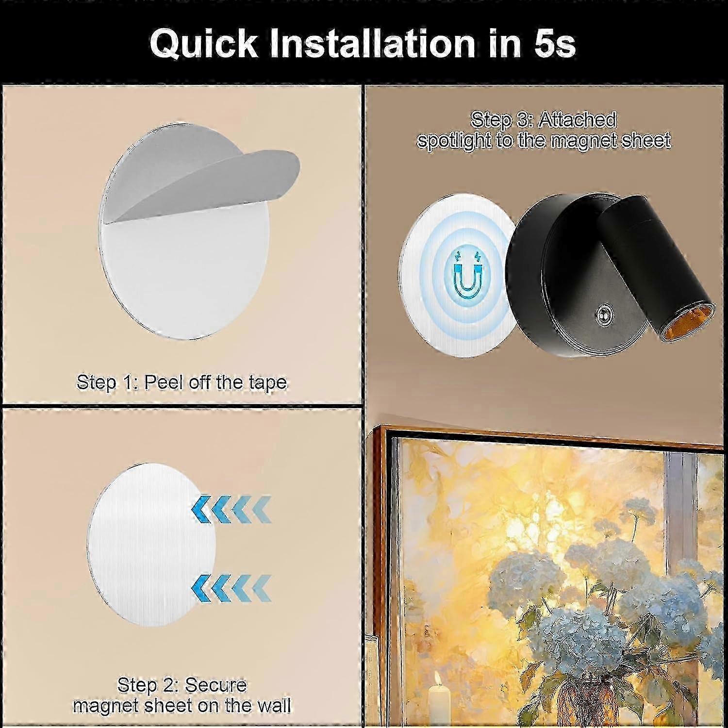 2025 Wireless Led Spotlight Indoor With Remote, Rechargeable