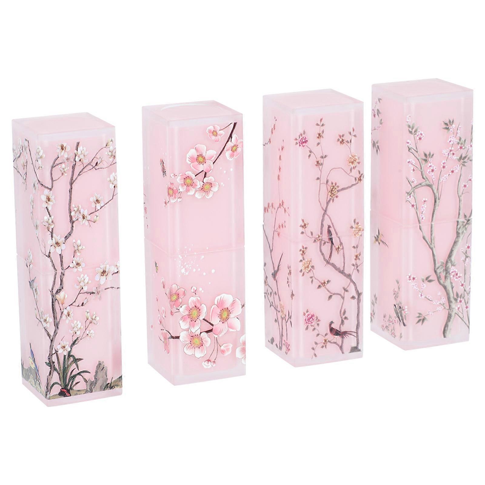 Chinese Style Lipstick Tubes 4Pcs for Refillable Cosmetic Storage
