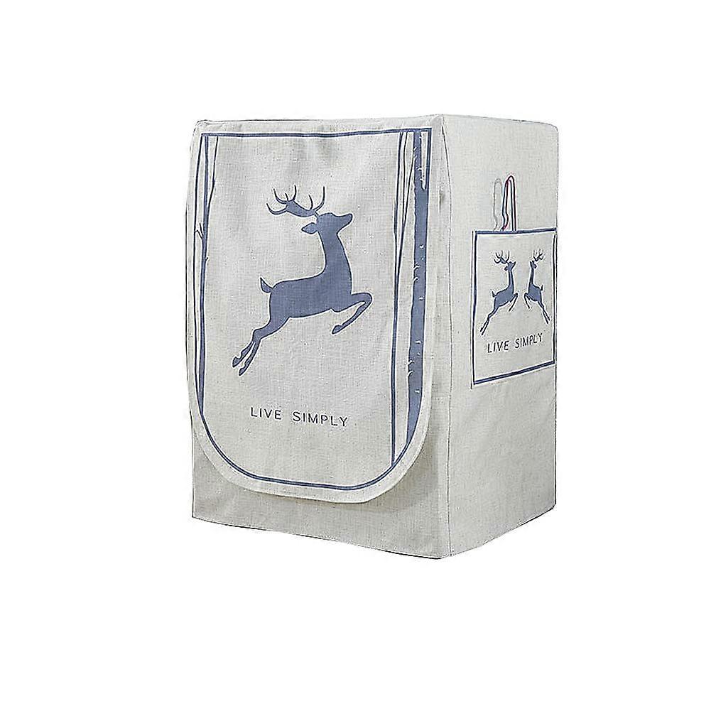 Waterproof Washing Machine Cover Front Load, Dustproof Dryer Protector with Velcro, S Jumping Deer