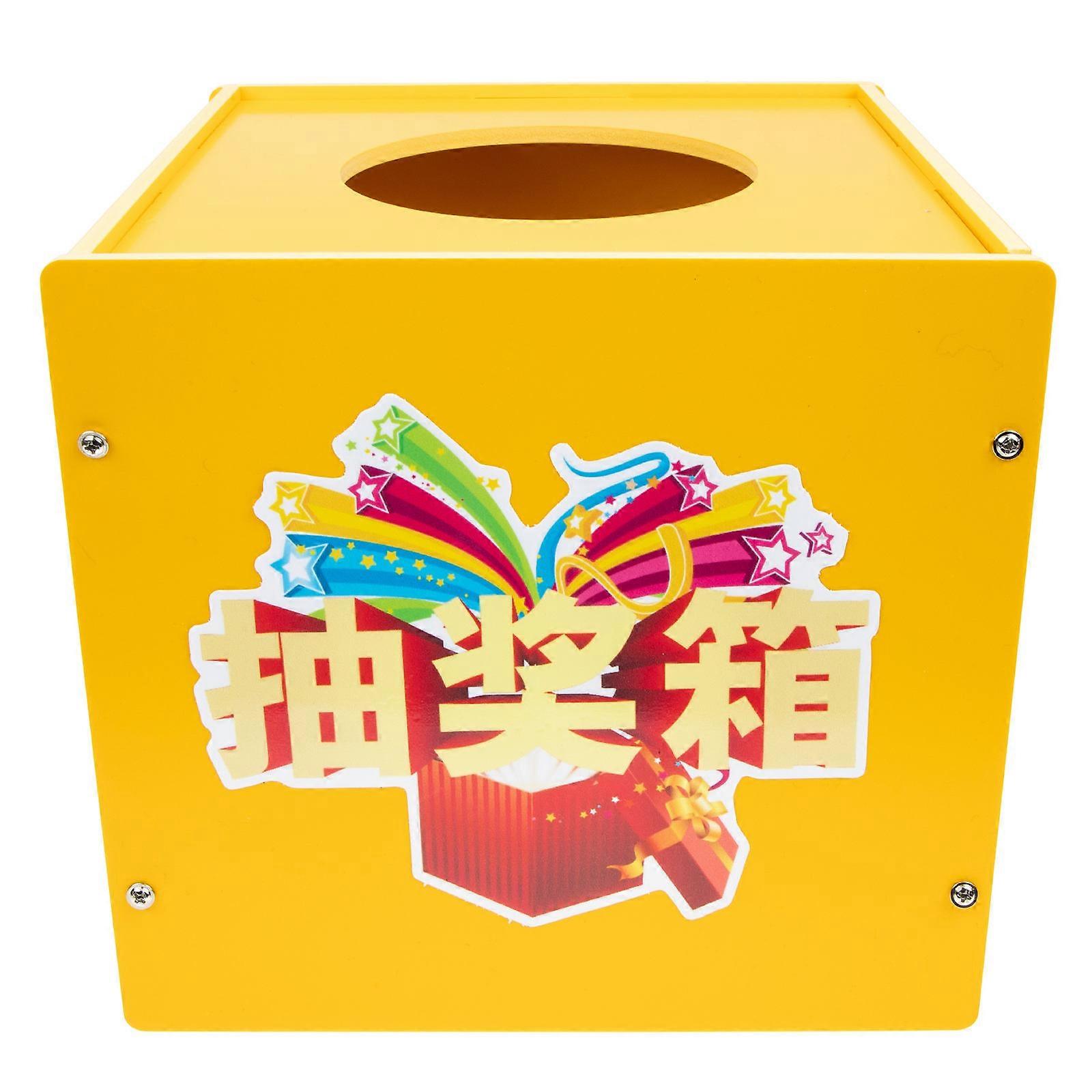 Golden PVC Box for Storage with Square Raffle Ball