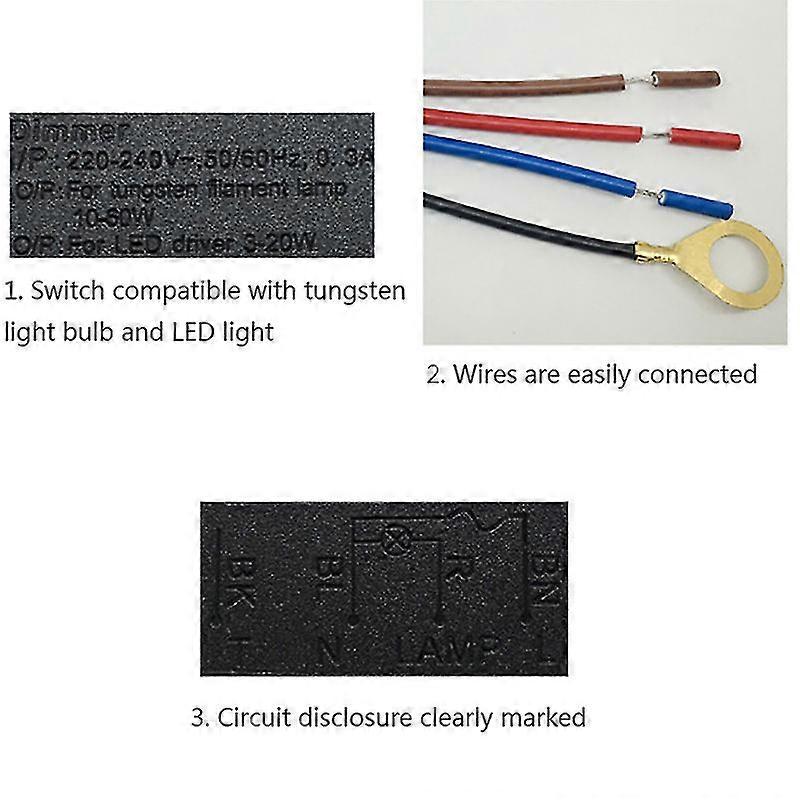 Ld-600s Built-in 3 Way Finger Touch Dimmer On/off Switch Us/eu
