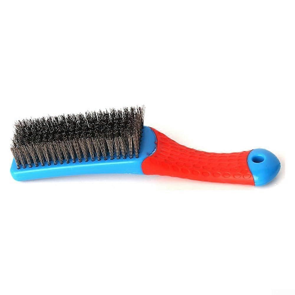 Wire Brush for Rust Removal with Ergonomic Plastic Handle and Durable Bristles for Kitchen and Workshop