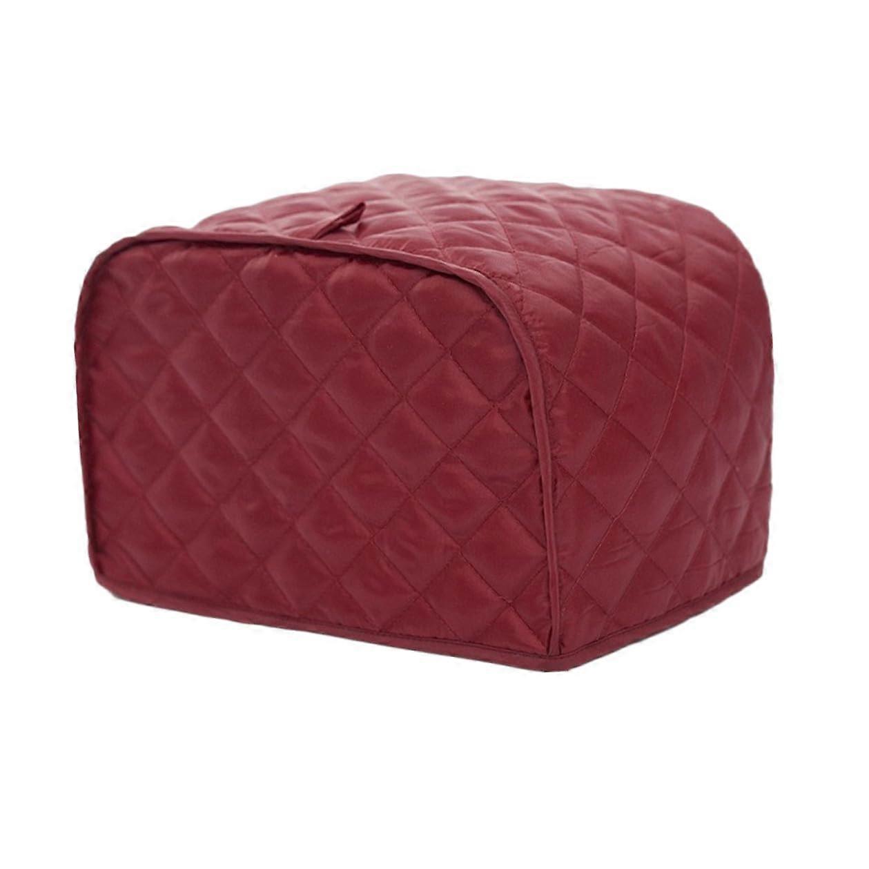 Red Two Slice Toaster Cover Dustproof Splash Resistant Washable Polyester Cotton for Kitchen