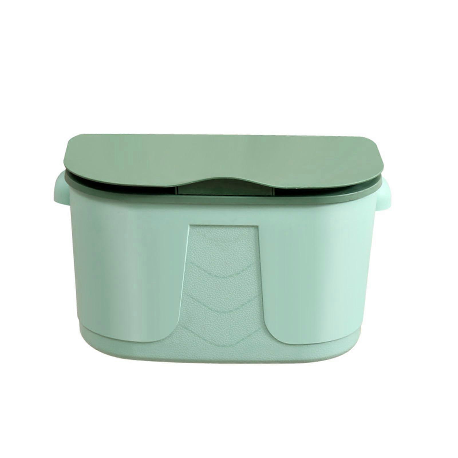 Hanging Trash Can with Lid Space Saving Wall Mounted Compost Bin for Kitchen and Bathroom Green