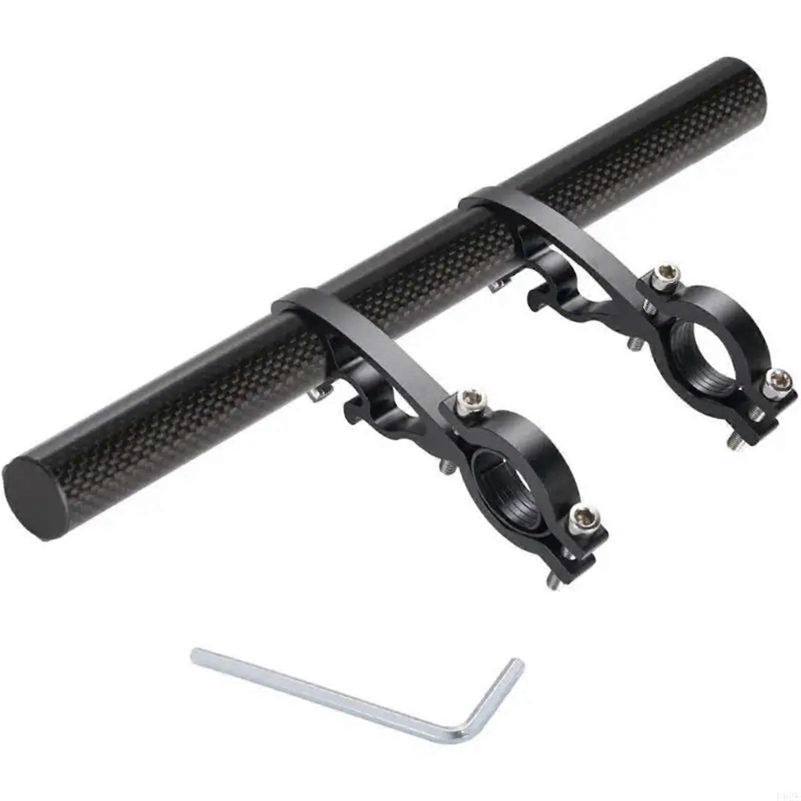 Adjustable Bike Handlebar Extender 2Set Carbon Fiber Double Mount for Flashlight and Speedometer