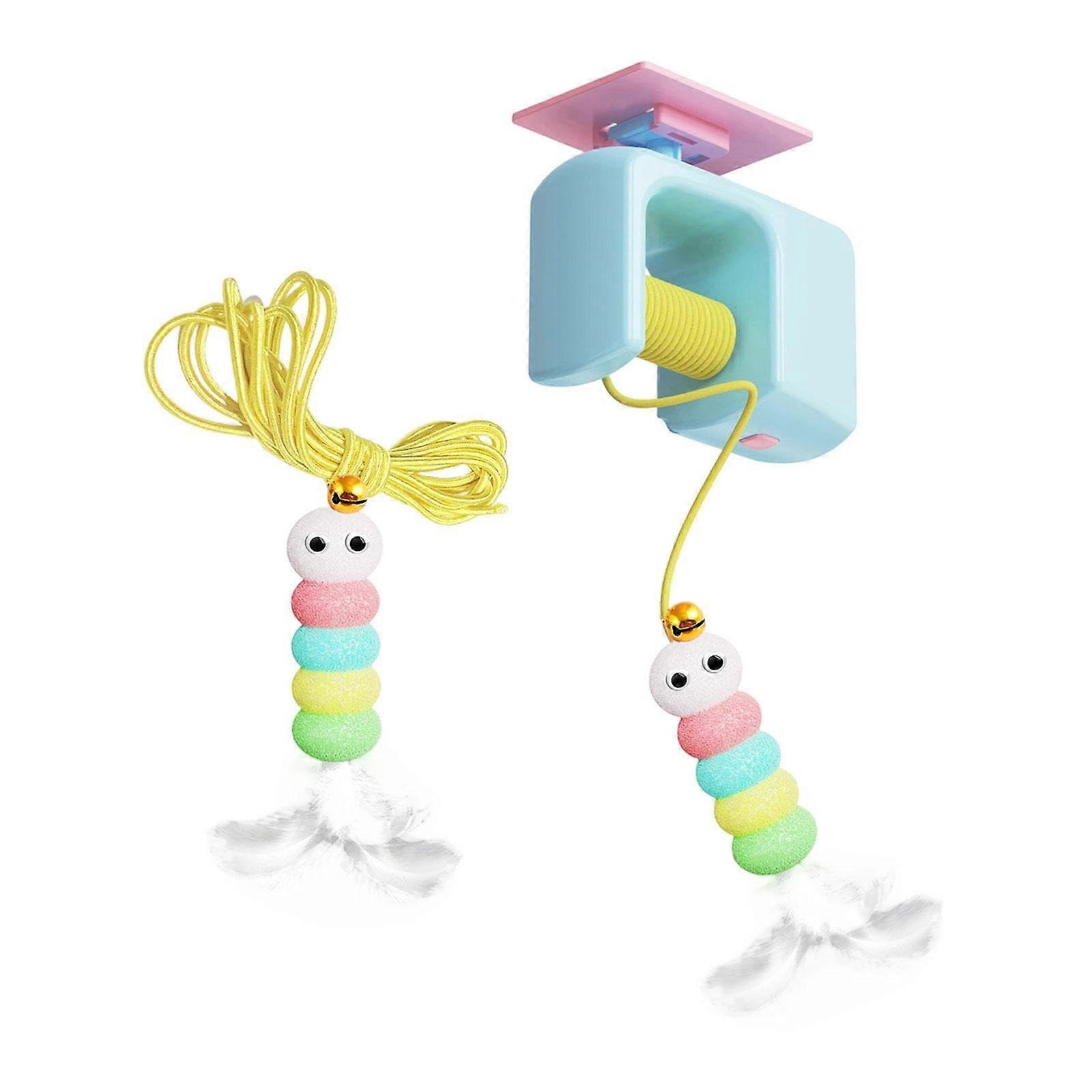 Interactive Cat Toy with Automatic Lift, Space Saving Door Frame Teaser for Indoor Cats, Blue