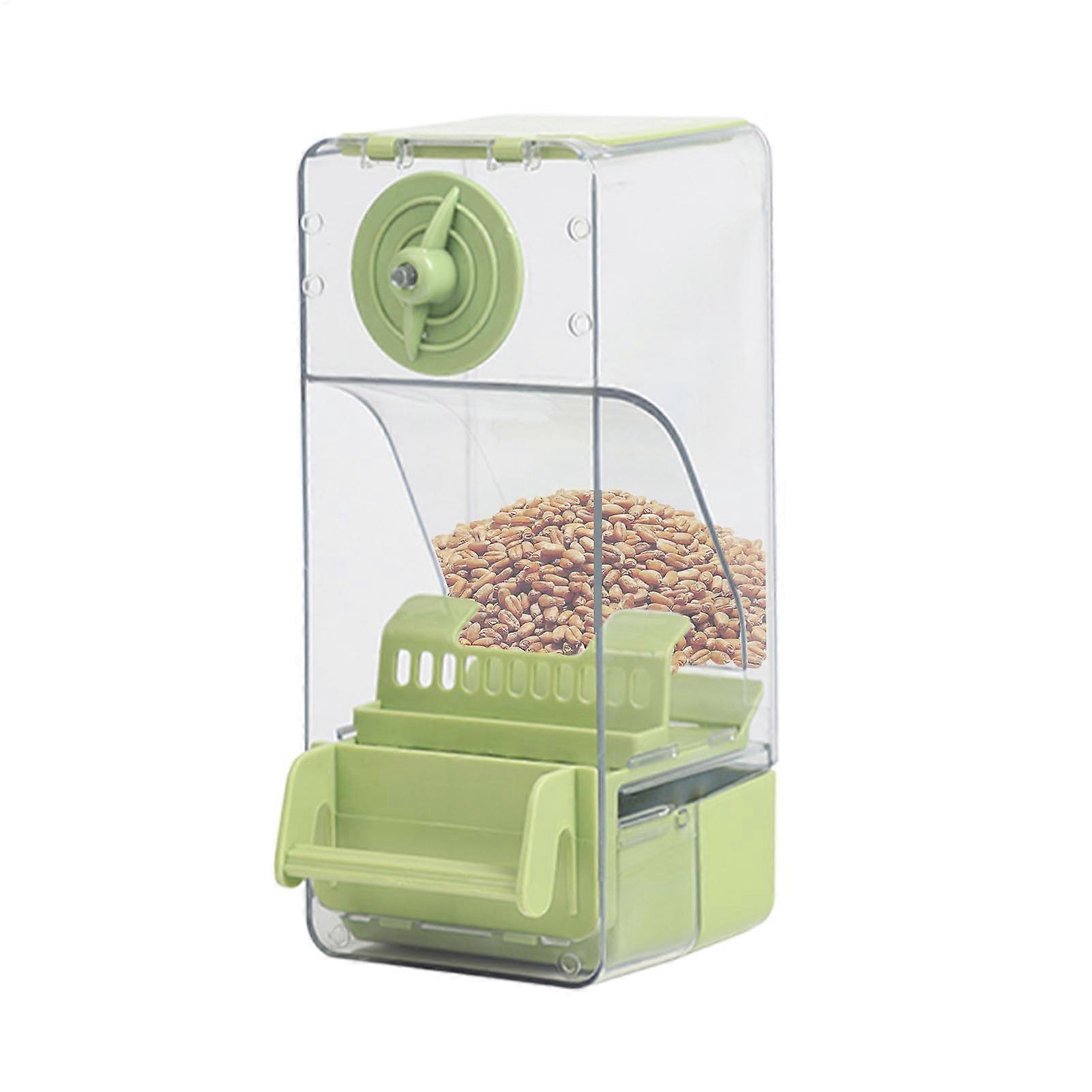 Automatic Bird Feeder for Parakeets and Canaries, Waste Bird Cage Feeder, Easy  Refill Green