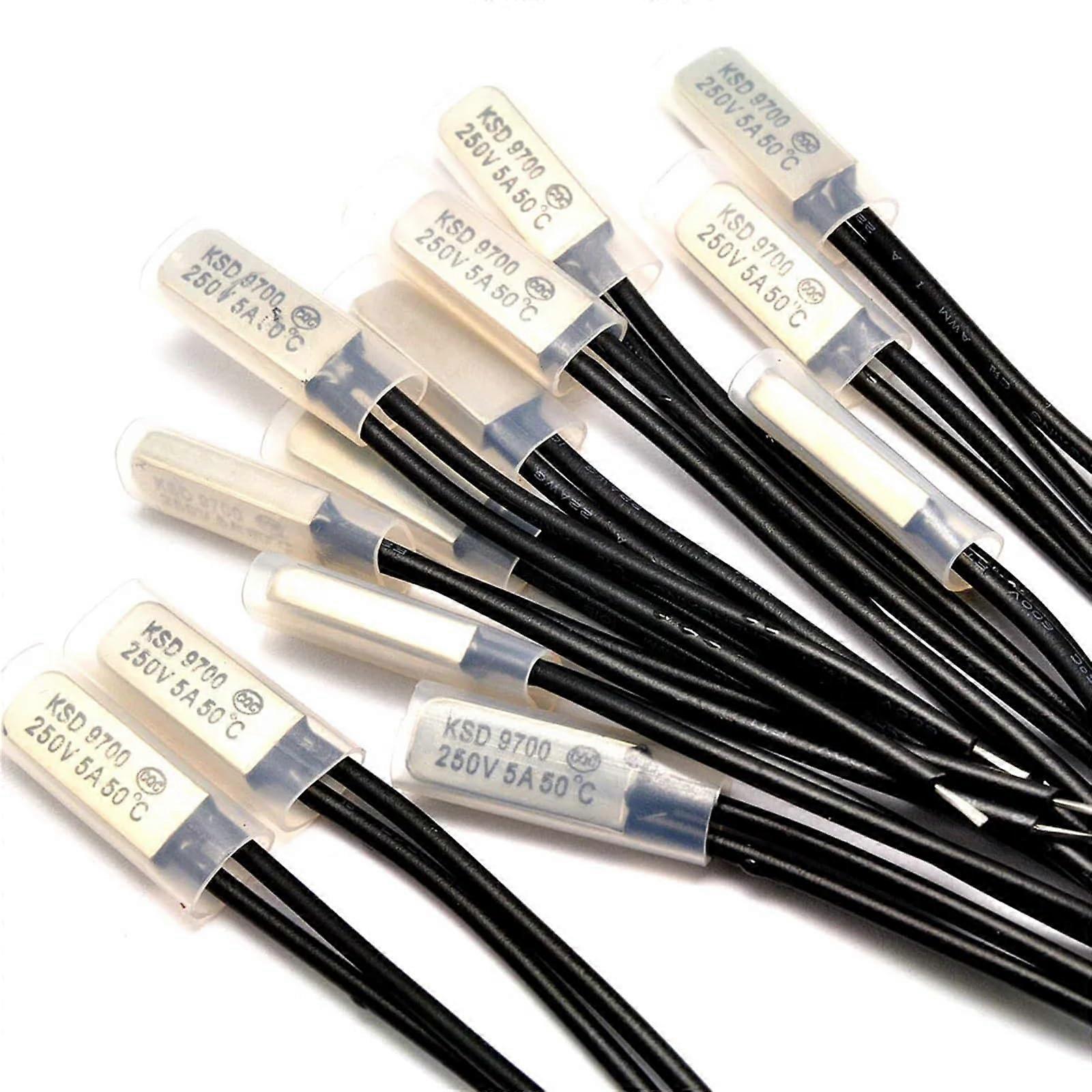 10pcs KSD9700 Bimetal Thermal Switch 120°C 250V 5A NC with Precise Temperature Control