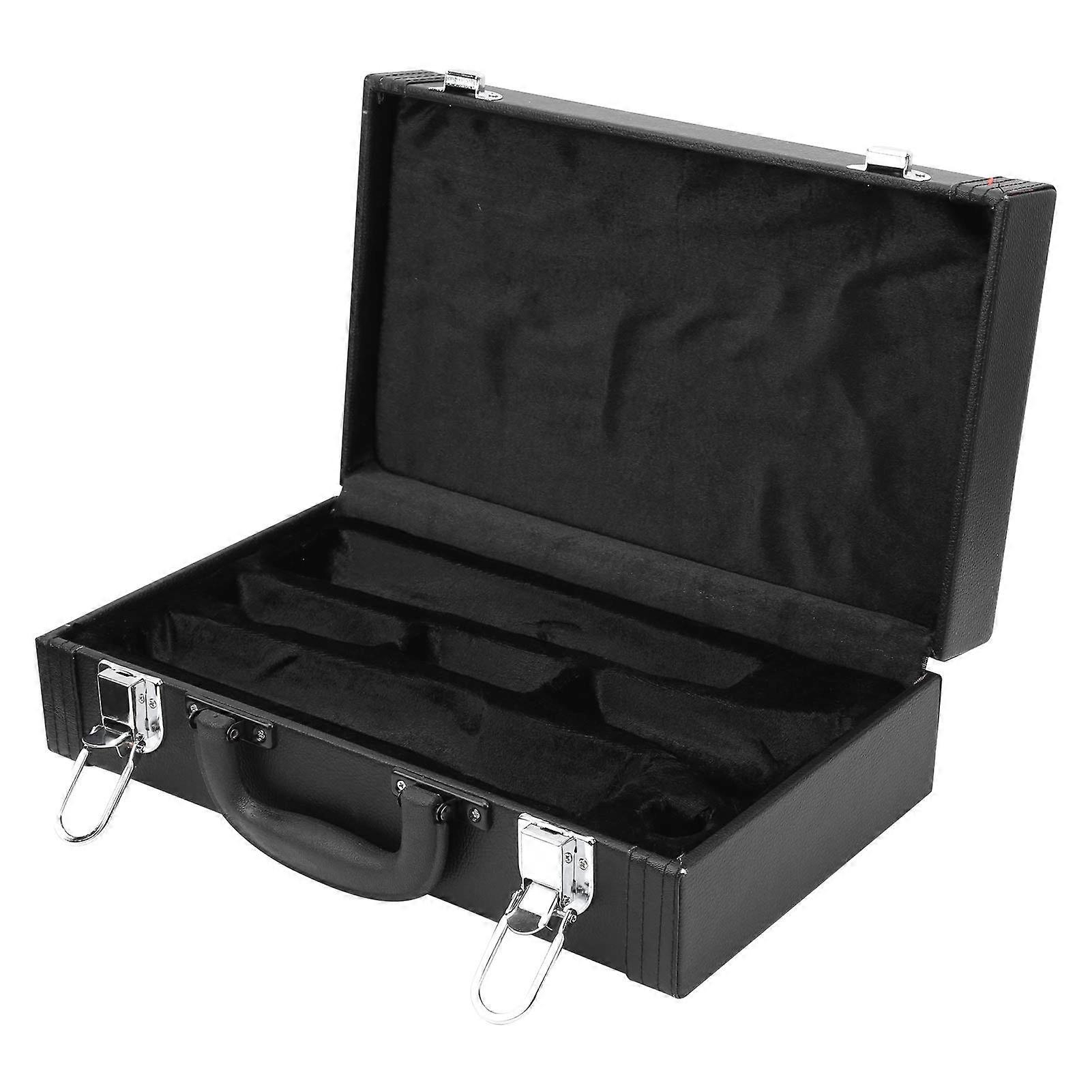 Clarinet Hard Shell Case with Lock, Shockproof Padding, Faux Leather Protective Design IN125