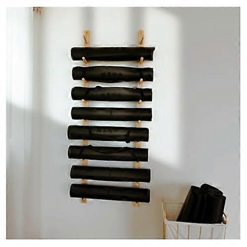 Yoga Mat Wall Rack SpaceSaving Holder for Foam Rollers Home Gym Storage 9 Layer Durable Design