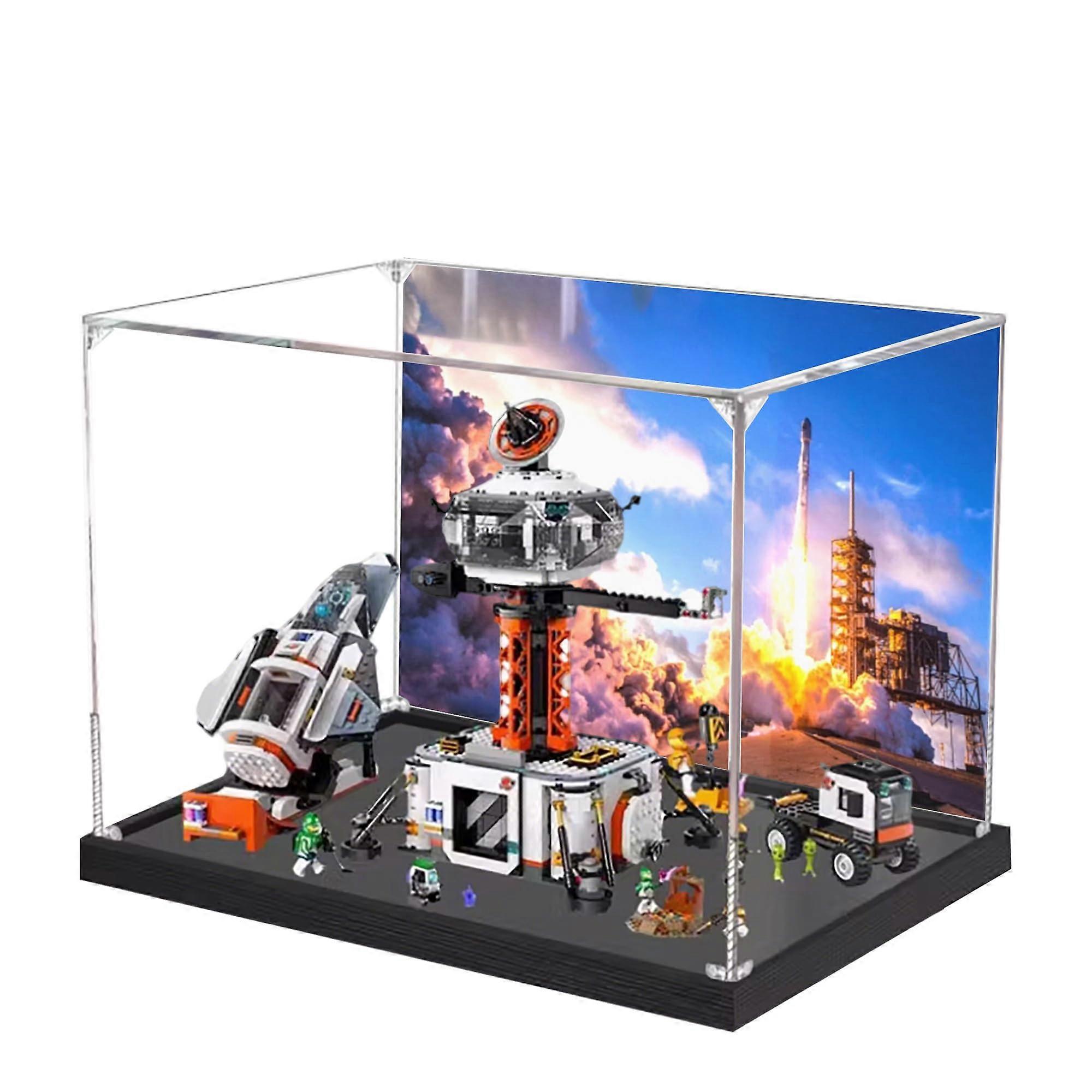 Display Case Acrylic Dustproof Protective Showcase for  Rocket Launch Station 60434 Model