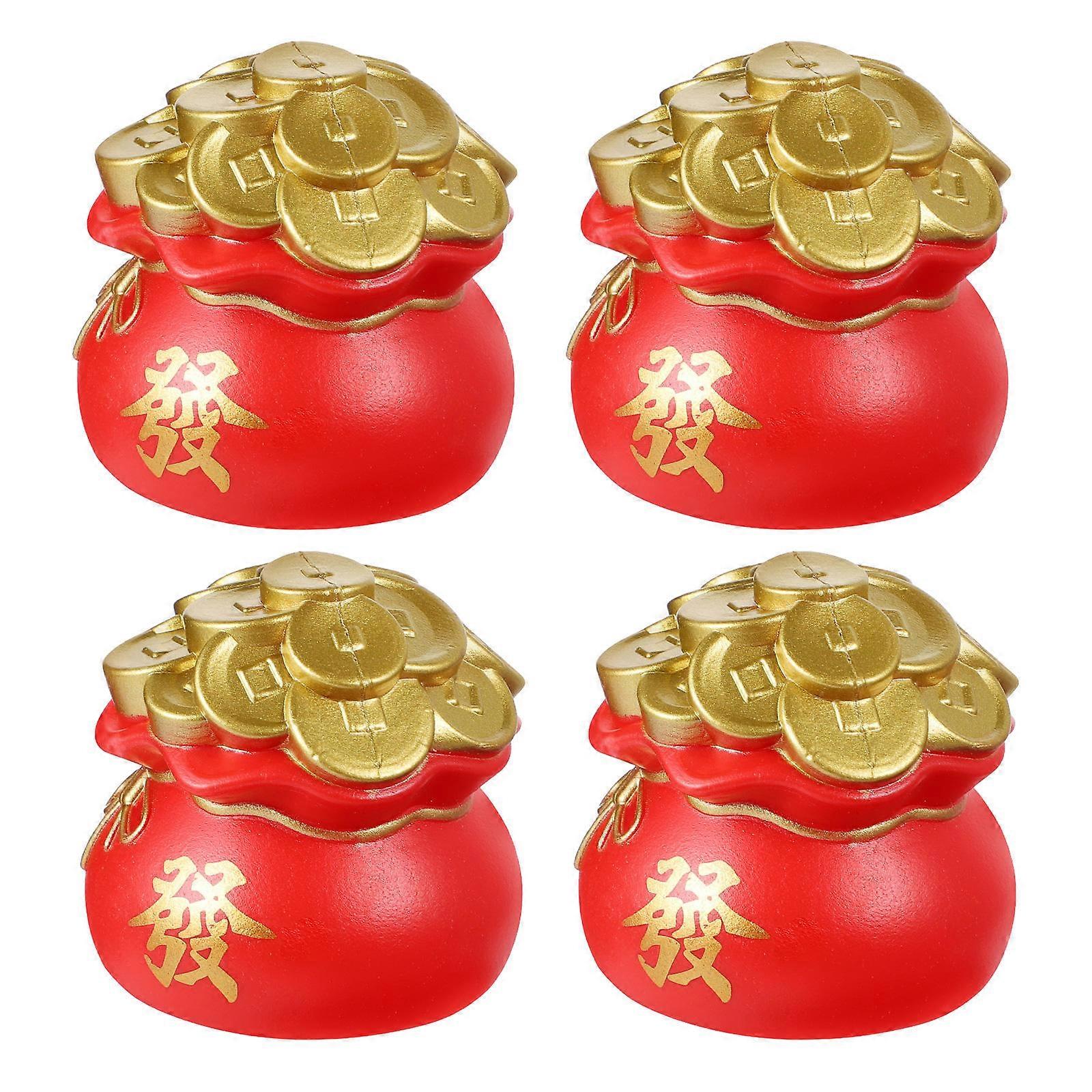 Creative Cornucopia Coin Container for Saving Pot 6Pcs Red Decoration
