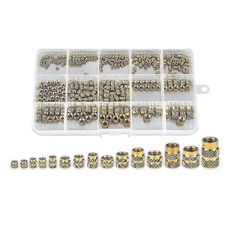 300Pcs Thread Knurled Nuts, Brass Knurled Threaded Insert Nuts, Brass Threaded Inserts for 3D Printi