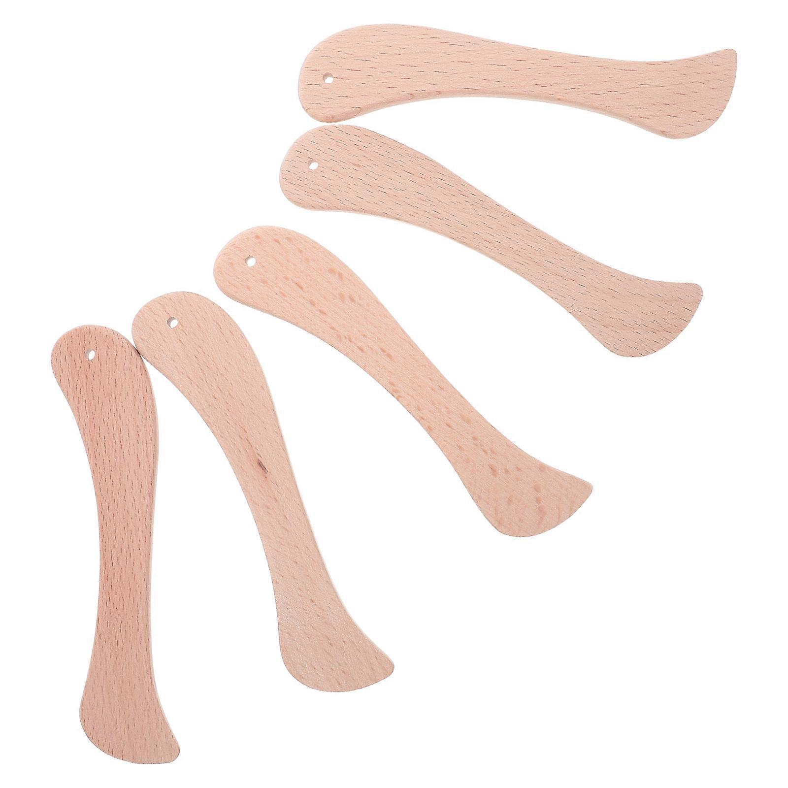 Office Use Beige Wooden Paper Folder Tools 5Pcs Creasing Bookbinding Kit