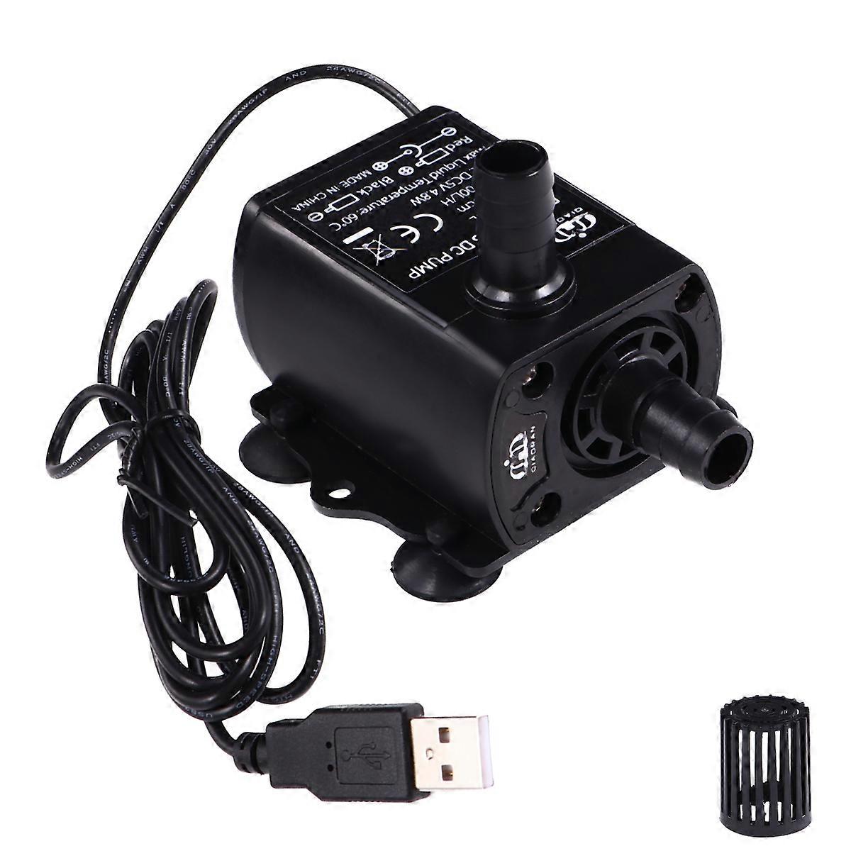 USB Fish Tank Pump Mini Dc Water Pump for Circulation 2Pcs Black