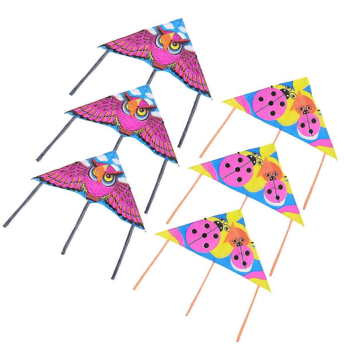 Flying Triangle Kite Brim Windproof Silk Kite for Kids Playing 10Pcs