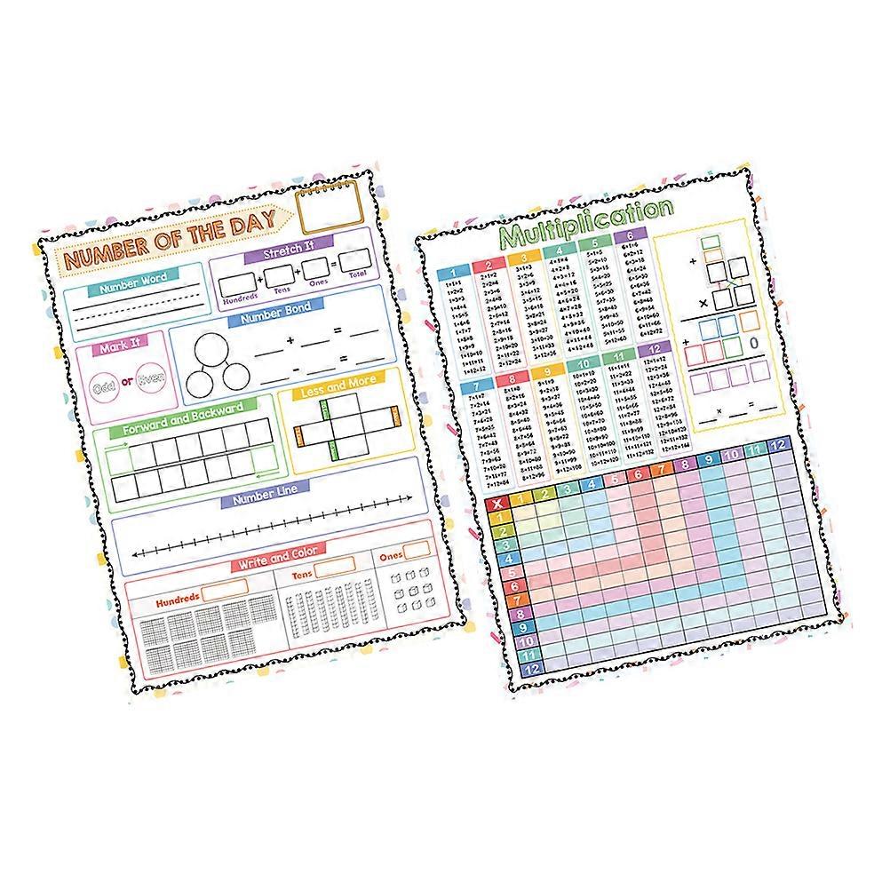 Assorted Color Multiplication Chart Paper for Kids 6Pcs Classroom Learning Tool