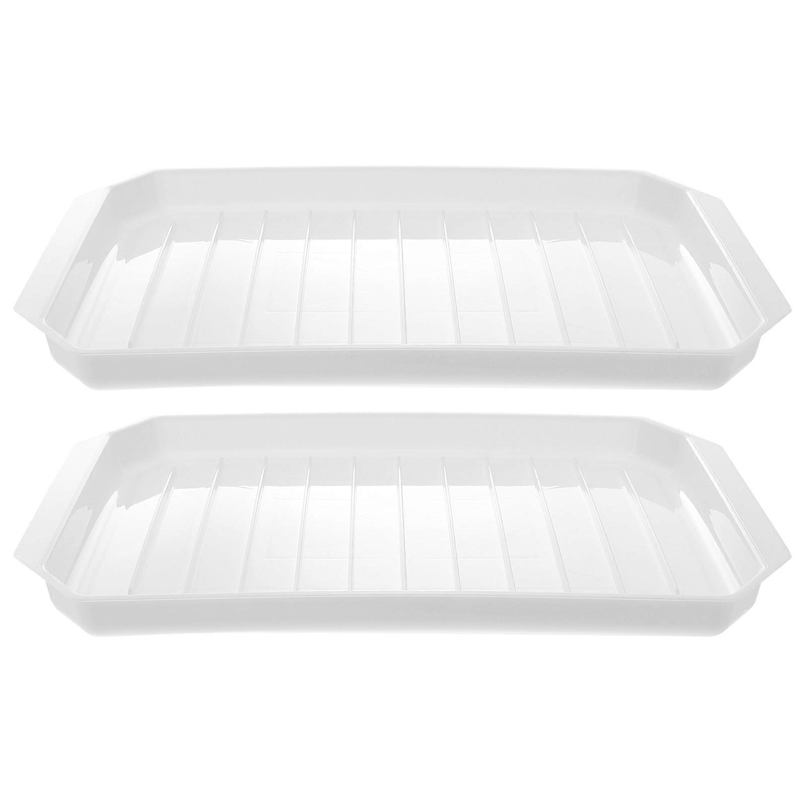 White Bacon Baking Tray for Microwave Baking 2Pcs Kitchen Tool