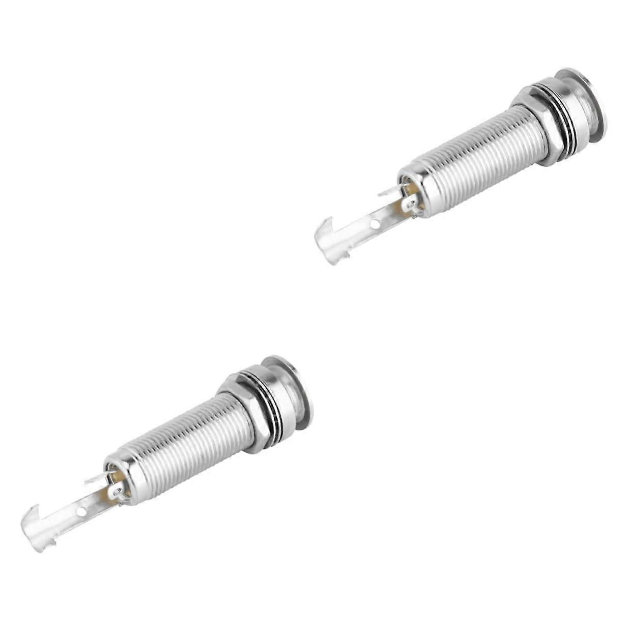 2PCS Split Type Guitar End Pin Jack Socket, Silver Acoustic Guitar Output Jack Replacement