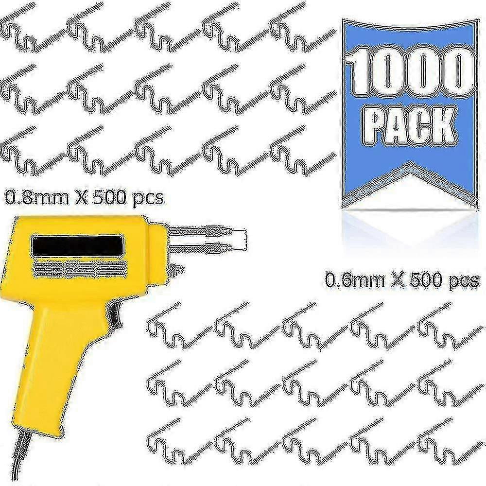 1000pcs Plastic Welder Repair Wave Staples compatible Welding Tool Kit