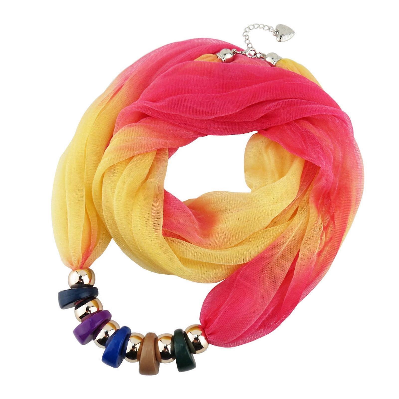 Gradient Multicolor Scarf Peach Pink & Yellow