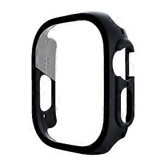 Case for Apple Watch Ultra 49mm with Glass Screen Protector, ScratchResistant Black Cover, Easy Snap Fit