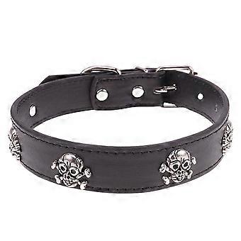 Pet Collar Halloween Skull Design Adjustable 1Pcs Black Dog Collar