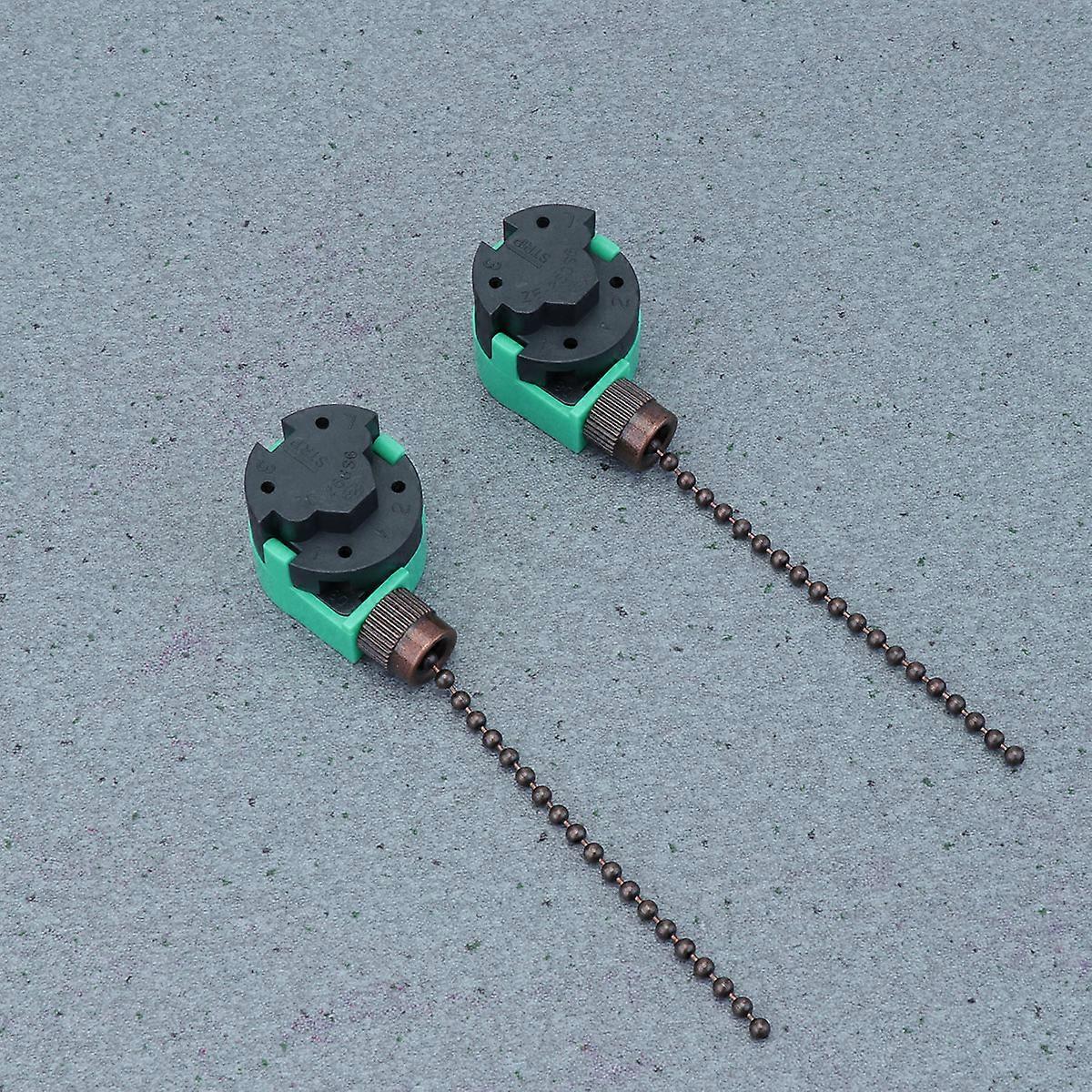 Adjustable Ceiling Fan Pull Chain 3 Speeds Control 2Pcs Brown Replacement