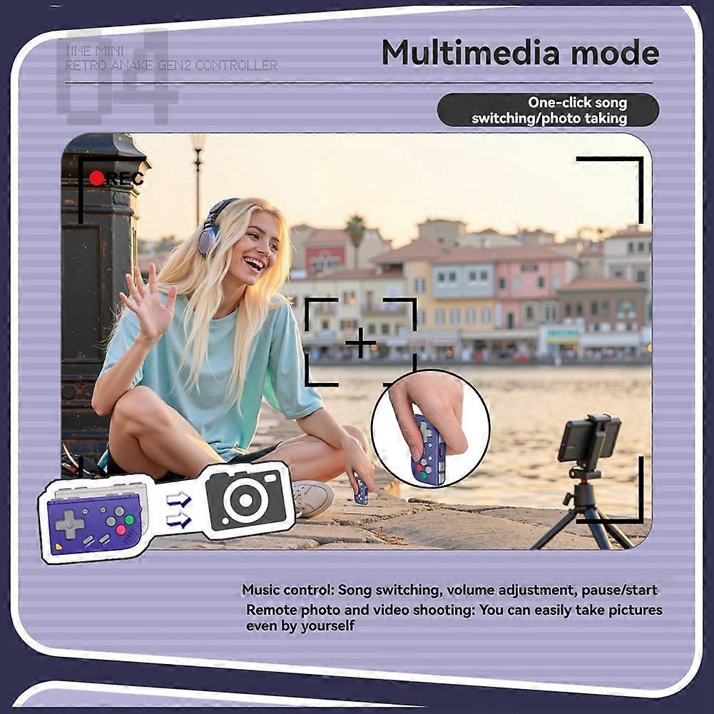 Retro Mini Gamepad Portable Wireless Bluetooth Controller E-Book PPT Video Page-Turining for Switch1/2 Android PC A