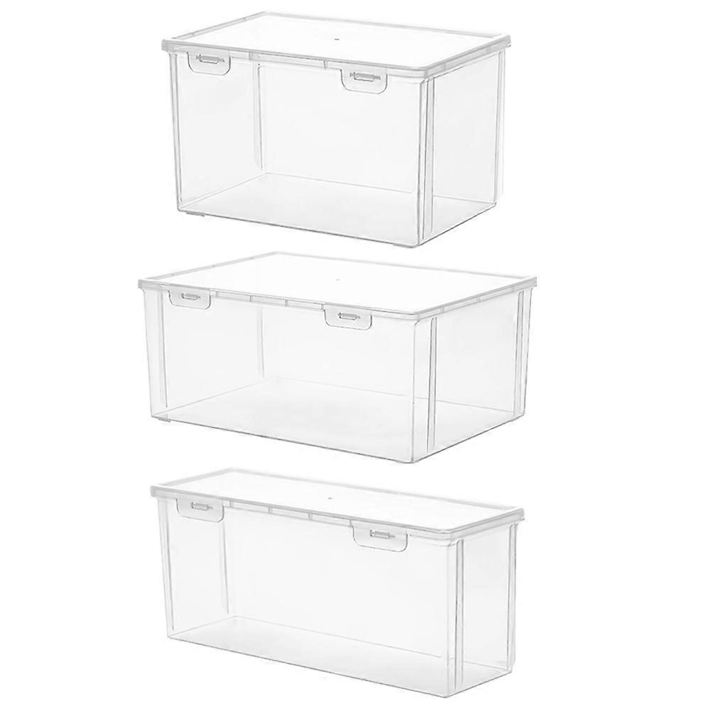 Bread Storage Box Transparent Airtight Bread Container for Storage 3Pcs