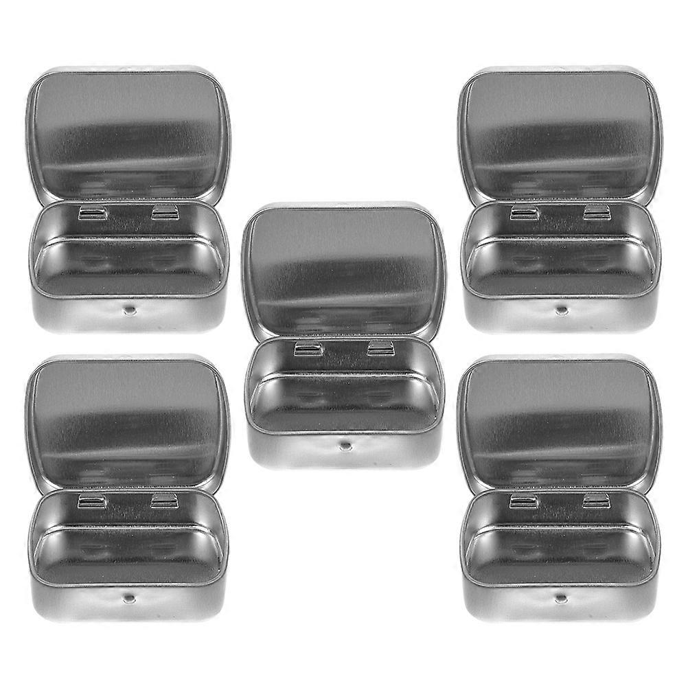 Durable 5Pcs Metal Rectangular Tin Box with Lid for Storage Use