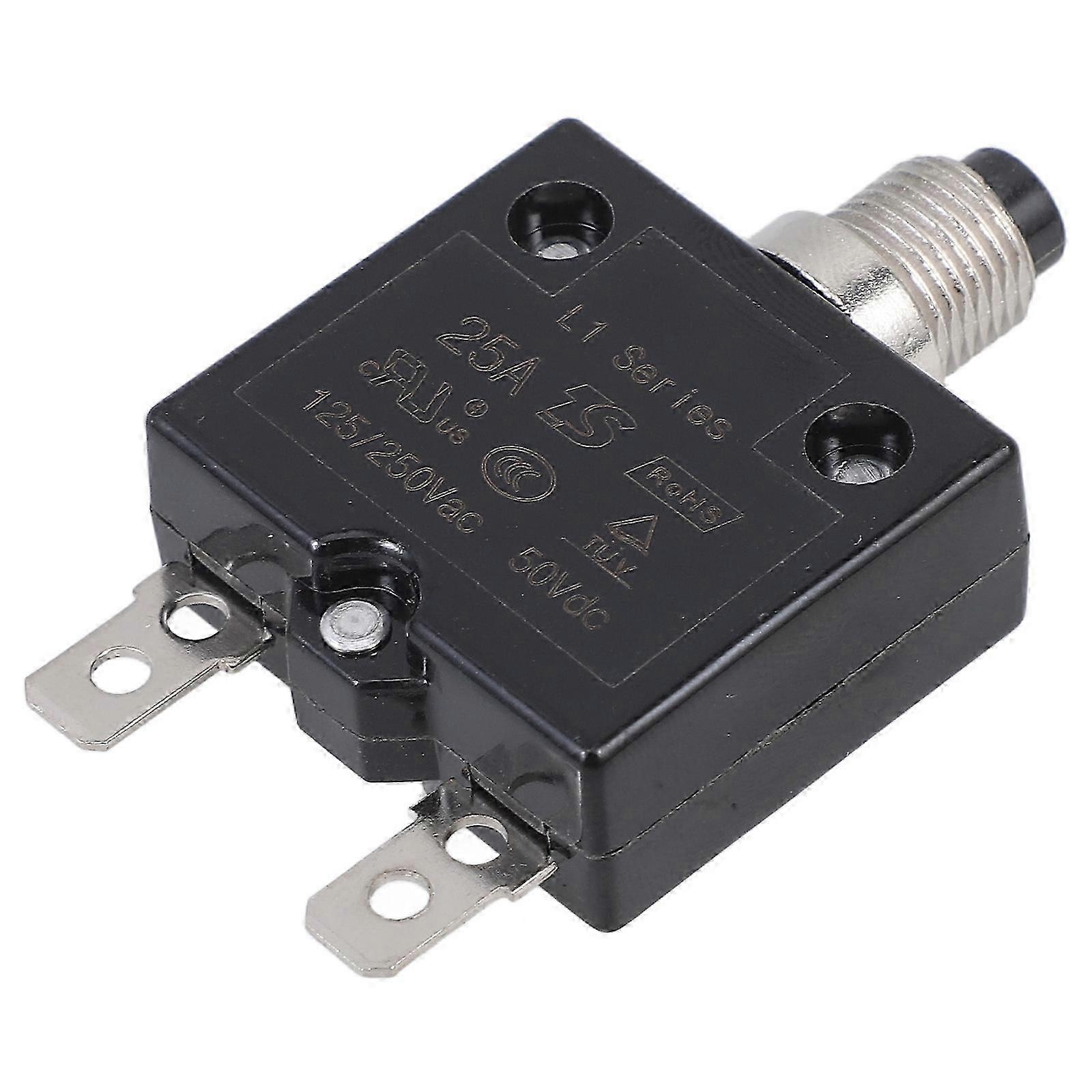 Push Button Manual Reset Circuit Breaker Overload Protector 25A for Circuits