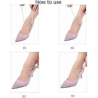 2 pares de tiras de sapato removíveis, transparentes e invisíveis, elásticas, para sapatos de salto alto.