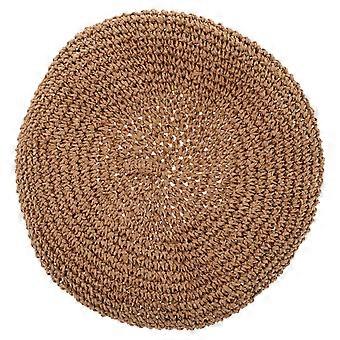 Khaki Woven Beret Hat for Women Casual Daily Travel