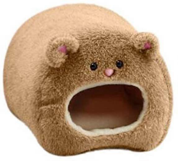 Hamster Plush Hammock Warm Warming Soft Bed for Rat Rabbit, Brown