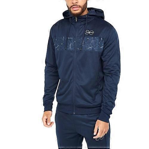 Crosshatch Mens Geometric Pattern Full Zip Hoodie