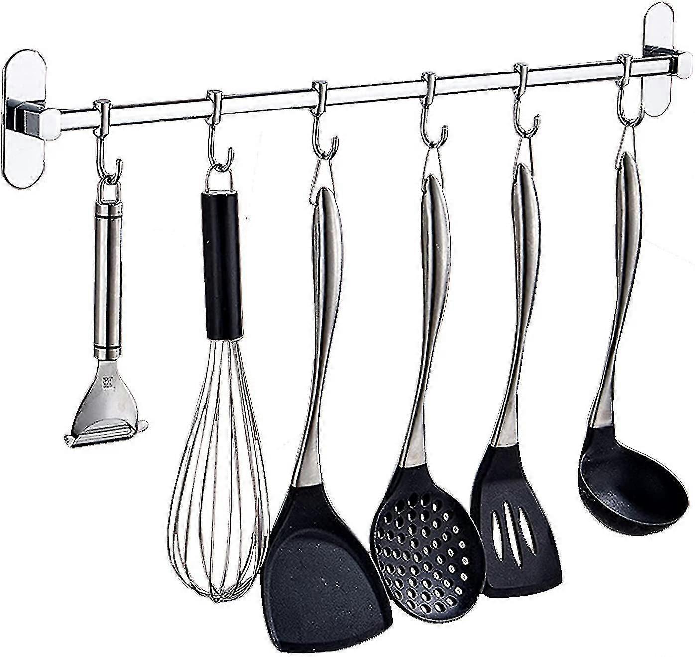 Hook Rail Kitchen Helper Hanging Rail Without Drilling, Hook Rail Self-adhesive