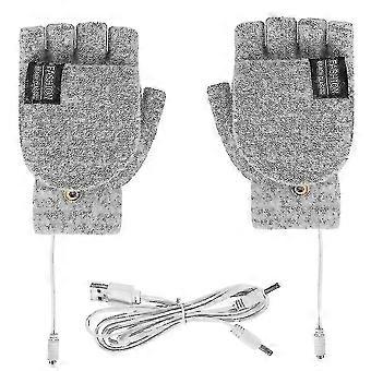 Usb Charging Electric Heating Gloves Thermal Heated Full Half Finger Mittens