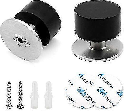 Solid Floor Door Stopper 2-Pack with Screws Adhesive, Door & Wall Protector