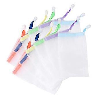 10 Pcs Exfoliating Soap Pouch with Drawstring Closure for Rich Foam and Quick Dry Travel Storage